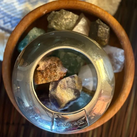 Jimmy Choo Chunky Bangle/ Bag Accessory, Silver - Picture 12 of 13